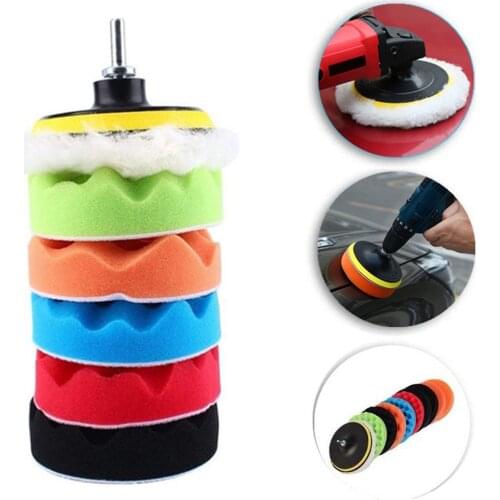 8pcs Buffing Sponge Pad Set 3 Inch Car Polishing Pad Kit Auto Buffing Waxing for Removes Scratches Drill Attachment