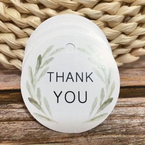 100pcs 4cmNew circle shape white /kraft paper gift hang tag/ DIY Thank you package labels tag cookies wedding favors tag
