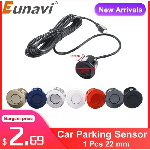 Eunavi Car Parking Sensor 1 Pcs 22 mm Black Red Blue Silver Gold White Gray Champagne Gold Color For All Cars Reverse sensor