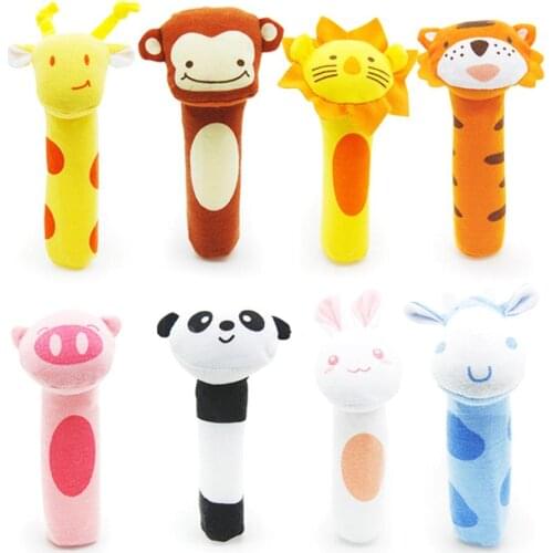 Baby Cartoon Panda Animal Baby Hand Grip BB Stick Rattle Squeaker Education Toy Gift Developmental Toy New