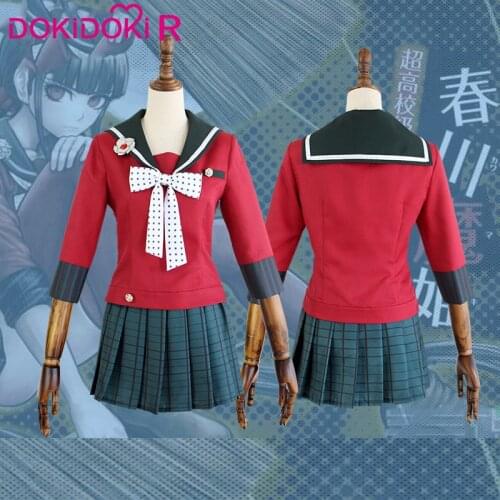 DokiDoki-R Game Danganronpa Cosplay Maki Harukawa Costume Women Halloween Red Danganronpa V3: Killing Harmony Cosplay Costume