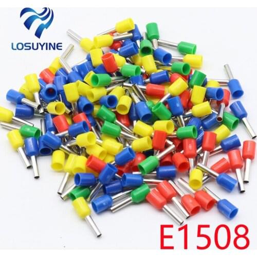 E1508 Tube insulating Insulated terminals 1.5MM2 100PCS/Pack Cable Wire Connector Insulating Crimp Terminal Connector E