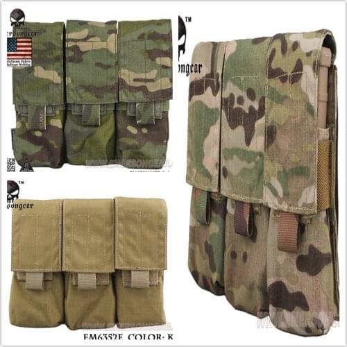 EMERSON LBT Style M4 Triple Magazine Pouch Molle Military Airsoft Paintball Combat Gear Pistol Triple Open Top Mag Pouch EM6352