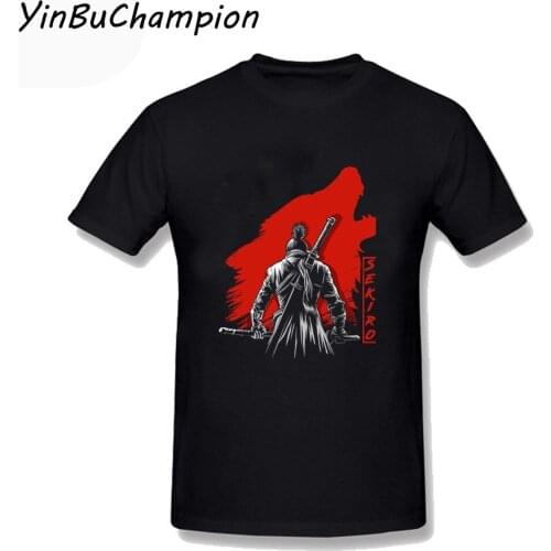 Mens Tshirt The Noshir Dalal One-armed Wolf T Shirt Game Sekiro Shadows Die Twice 100% Cotton Men Oversize T Shirts Black 3XL