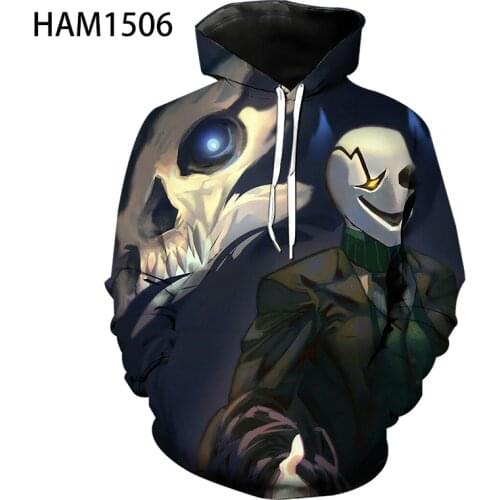 Gaster underground series 3D Hoodie Boys and girls young childrens Harajuku punk style summer street fashion sports top