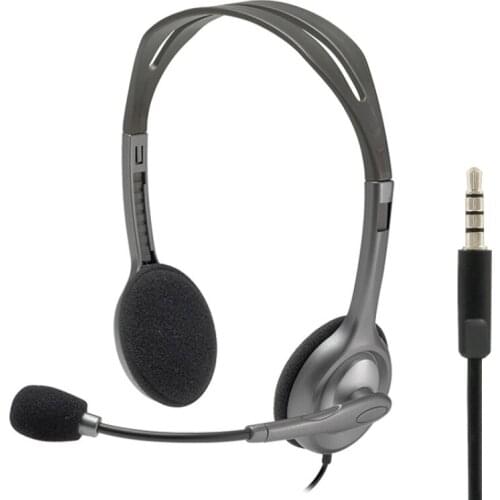 Logitech H111 3.5mm Plug head-mounted Music Voice Stereo Headset with Microphone Headphone For enjoy music movies and games