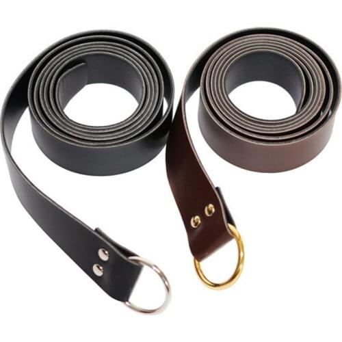 Parts for Adult Men Viking Knight Pirate Cosplay Leather Loop Buckle Medieval Renaissance Waist Ring Belt Costume Accessory