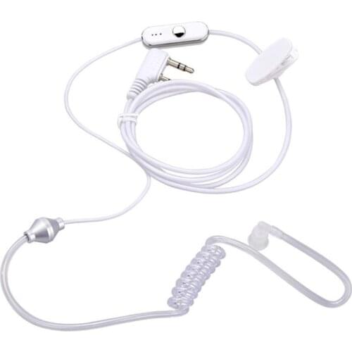 Kuulee 2 Pin Air Tube Earpiece PTT MIC Covert Acoustic Tube Earphone for Baofeng Kenwood