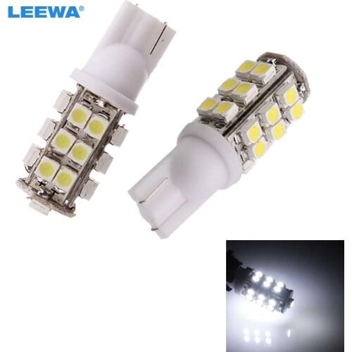 LEEWA 100pcs White Color T10 25 SMD bulb 1210 3528 W5W Car LED Bulbs 921 194 168 Lights 25 SMD #CA981