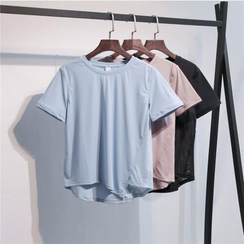 LIGHTWEIGHT Fitness Workout Tops Athletic Cropped T-shirt Women Mesh Patchwork Training Sport Running Crop Short Sleeved Tops