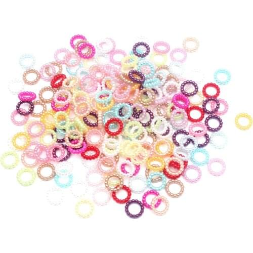 LF 200Pcs Ring 10/14mm Pearl Decoration Craft Flatback Cabochon Embellishments For Scrapbooking Kawaii Cute Diy Accessories