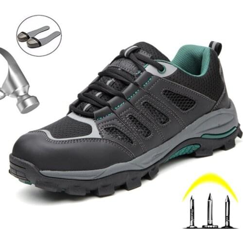 Yadibeiba Mens Safety Work Shoes With Steel Toe Cap Breathable Mesh Work Safety Boot Puncture-Proof Work Sneakers for Men Boots