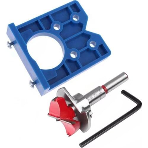 35mm Hinge Hole Drilling Guide Locator Hinge Drilling Fixture Drill Bit Woodworking Door Hole Opener Cabinet Installation Tool