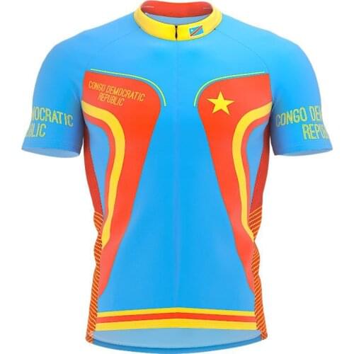 2021 new CONGO DEMOCRATIC REPUBLIC mens full zipper bicycle short-sleeved cycling jersey
