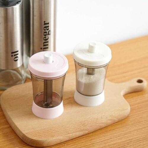 Quantitative Salt Shaker Household Plastic Push-Type Seasoning Limited Salt Tank Kitchen Storage Spice Container