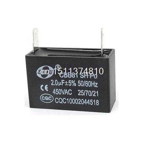 AC 450V 2.0uF 2 Terminals Motor Start Capacitor for Air Conditioner