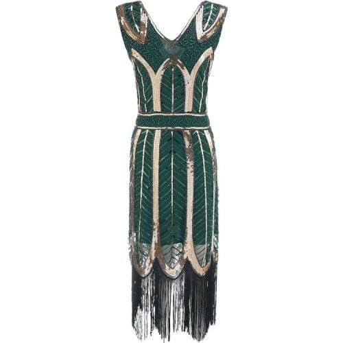 Plus size Womens Fashion 1920s Flapper Dress Vintage Great Gatsby Charleston Sequin Tassel 20s Party Dress