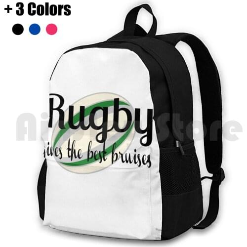Rugby Gives The Best Bruises! Outdoor Hiking Backpack Waterproof Camping Travel Rugby Sports Graphic Best Bruises Bruises