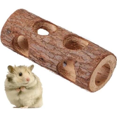 Cute Pet Hamsters Pipe Shape Wood Chew Toys For Small Petshamster Chinchillas Guinea Pigs Chinchilla Fragile Goods Hamster Toys