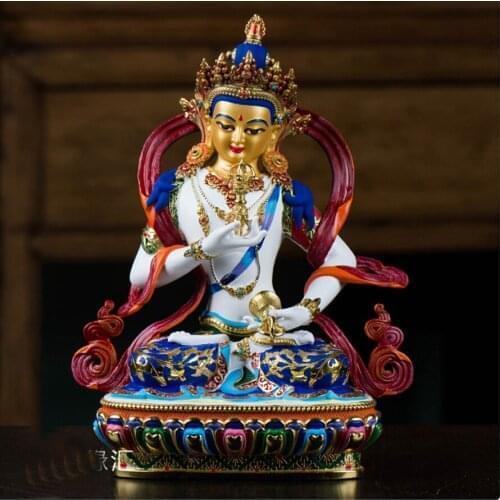 High grade color drew Buddha statue bless family Safety Health luck efficacious Talisman Tibet Vajrasattva Painted Buddha statue