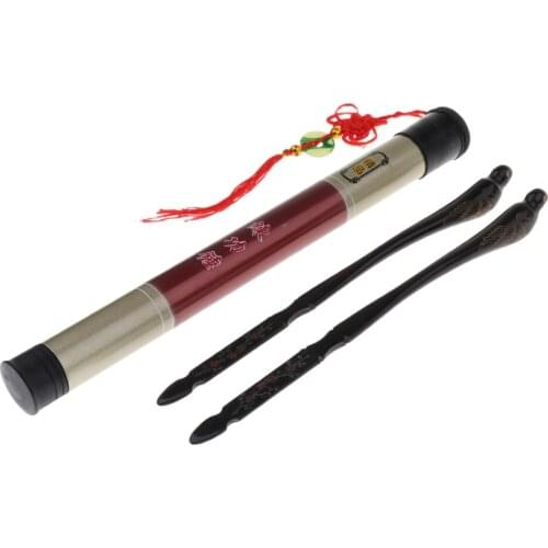 Tooyful Exquisite 1 Pair Ebony Dulcimer Hammer Mallets Sticks with 1x Storage Case Box Musical Instrument Parts