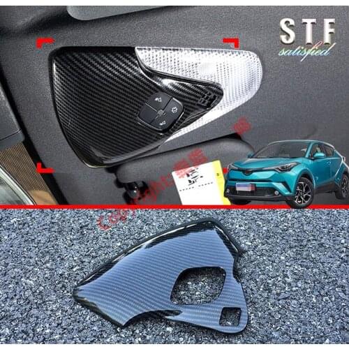Carbon Fiber Style Interior Lights Reading Lights Cover Trim For Toyota C-HR CHR 2017 2018 2019