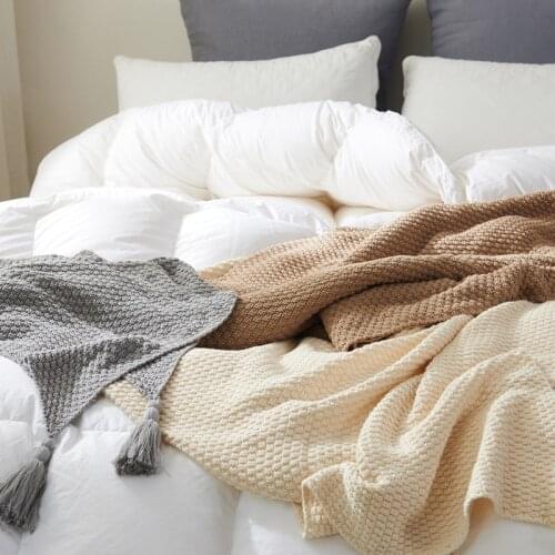 New Arrival 100% Cotton Handmade Knitted Bed Sofa Throw Blanket 130*170cm Travel AirCondition Blanket Plane Plaids Bedspread Koc