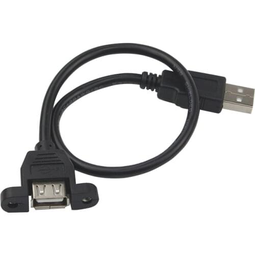 High Quality USB 2.0 Extension Cable 30 cm Male to Female With Screw Panel Mount