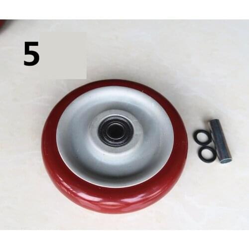 1 Pc 5-inch Medium-sized Double Axle Caster Single Wheel Wear-resistant Trolley Flat