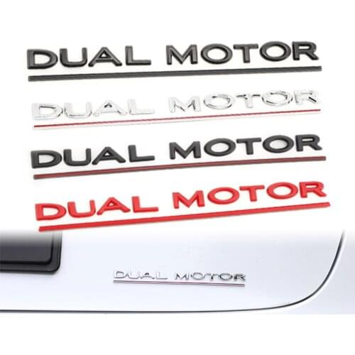 1pc for Tesla Model 3 DUAL MOTOR Underlined Letters Emblem Car Tailgate Rear Trunk Sticker ABS Decals Car Styling Decoration