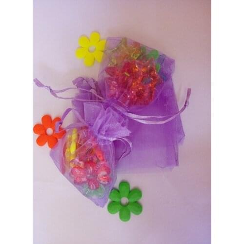 100pcs 7*9cm Light Purple Organza Gift Bag Jewelry Packaging Display Bags Drawstring Pouch For Bracelet/necklace Mini Yarn Bag