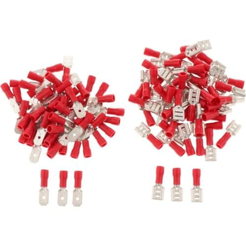 100Pcs/Kit 16-14 Heat Shrink Wire Connectors - Electrical Terminals Kit - Marine Boat Automotive Crimp Connector