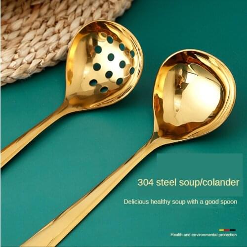 304 stainless steel tablespoon family long handle to deepen the hot pot spoon porridge spoon big spoon