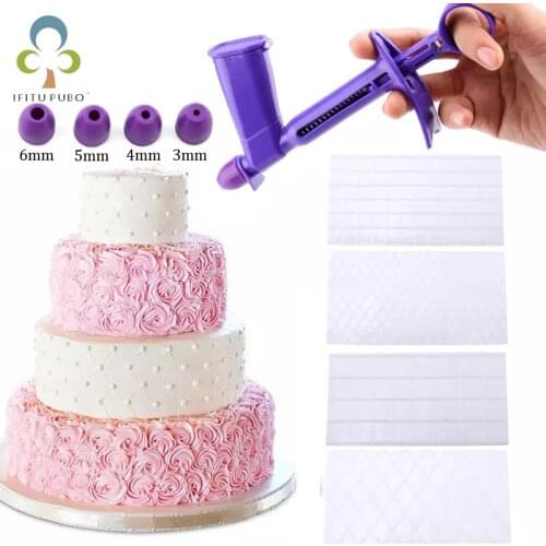 4pcs/Set Grid Transparent Texture Mat Fondant Cake Plaid Embossed Baking Texture Pearl Applicator Decoration Mold Cake Tools ZXH