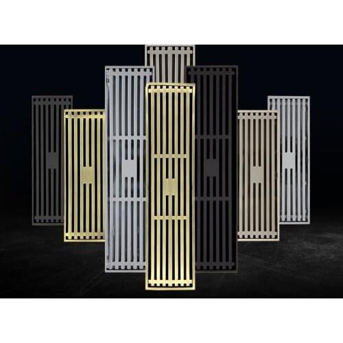 Bronze Floor Drain Brass floor Conceal drain long Linear drainage Channel drain for hotel bathroom kitchen floor Black