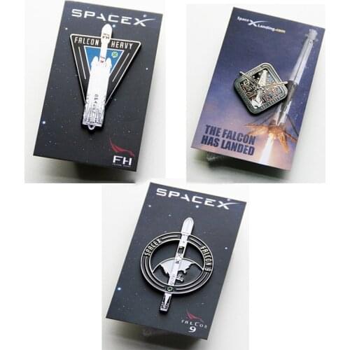 Musk SpaceX Falcon 9 Block 5 Rocket Successfully Recycling Aerospace Falcon Has Landed Commemorative Badges Air Force Brooch Pin