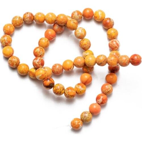 Wholesale 8mm Orange Sea Sediment Jaspers Natural Stone Beads for Jewelry Making Accessories Necklace Bracelet Earrings DIY
