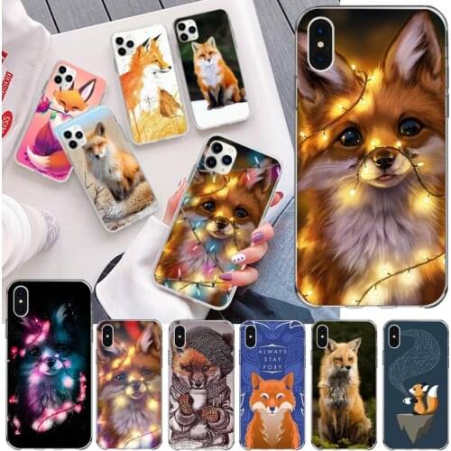 Anime fox funny foxs lovely Phone Case for iphone 12 pro max 11 pro XS MAX 8 7 6 6S Plus X 5S SE 2020 XR cover