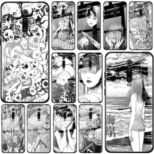 Tempered Glass Cover Junji Ito Tees Horror For Xiaomi Redmi K40 K30 K20 9T 9C 9A 9 8A 7 Pro Plus Shockproof Phone Case