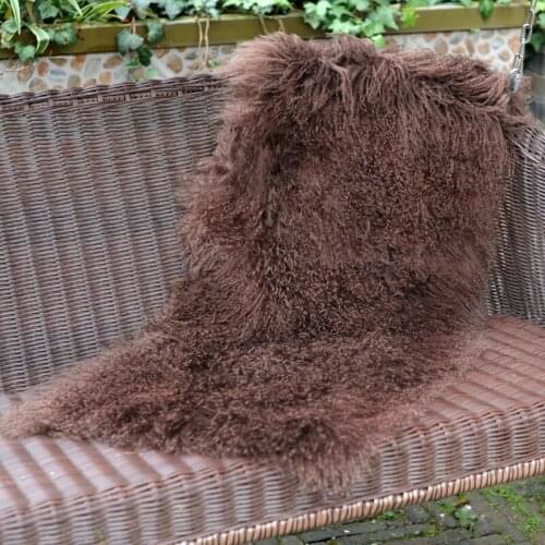 CX-D-24D 40X100CM Mongolian Lamb Fur Throw Blankets Sofa Cover
