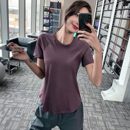 T-Shirt Fitness Women Yoga Large Size Sports Top Loose Running Casual Quick-Drying Clothes Short-Sleeved Summer Thin Sportswear