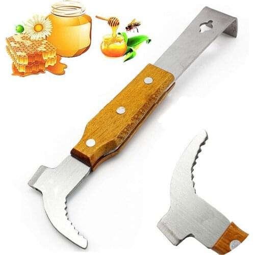 Bee Tools Multifunctional Starting Scraper Bee Knife Beekeeping Wooden Handle Stainless Steel Cut Honey Knife #R25