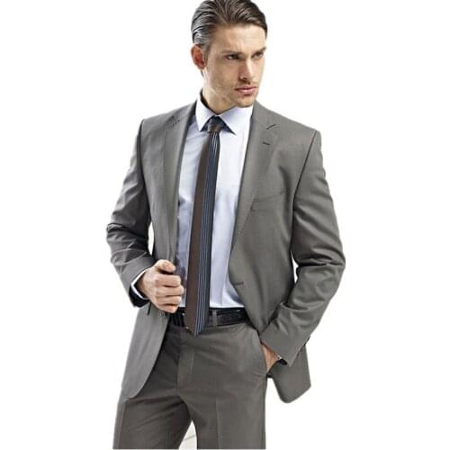 Custom Made Two Buttons Groom Tuxedos Light NotcBest man h Lapel Groomsman Men Wedding Suits Bridegroom (Jacket+Pants+Tie)