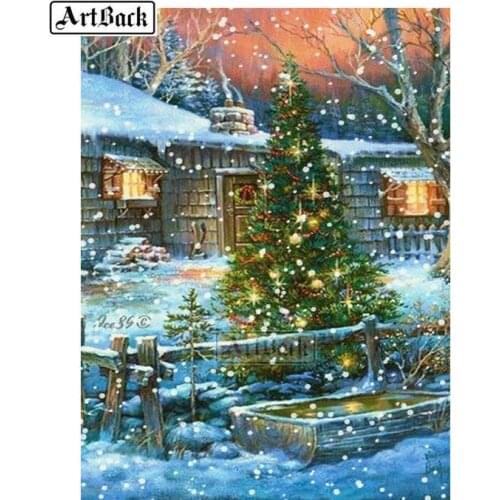 Full square drill diamond painting Christmas tree diamond embroidery 3d rhinestone mosaic cross stitch gift
