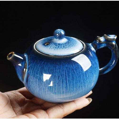 Chinese teapot household ceramic Kungfu tea set Longdan pot Jianzhan teapot tea set