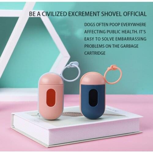 Pet Dog Dispenser Boxes Capsule Shape Waste Poop Garbage Clean Up Bags Holder Carrier Garbage Plastic Bags Home Pet Products