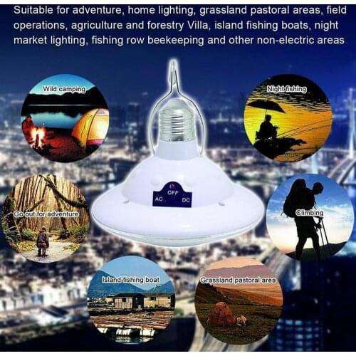 Solar Bulb E27 Solar Bulbs Outdoor Waterproof Camping Lamp E27 lights With Remote Control Rechargeable Hooking Emergency lamp