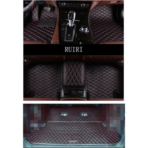 Best quality mats! Custom special car floor mats + one trunk mat for Mitsubishi Pajero 7 seats 2019-2007 waterproof rugs carpets