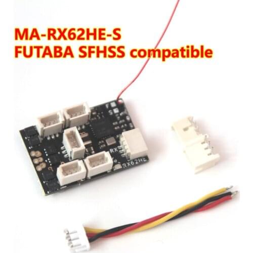 MA-RX62HE-S Super Light 1.8g 6CH Micro Receiver Built-in 7A/2S(5A/3S) Brushless ESC for FU/TABA SFHSS Radio Transmitters
