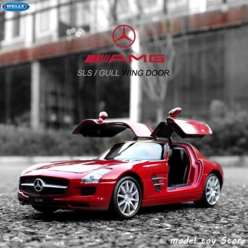 WELLY 1:24 Mercedes-Benz SLS AMG sports car simulation alloy car model crafts decoration collection toy tools gift